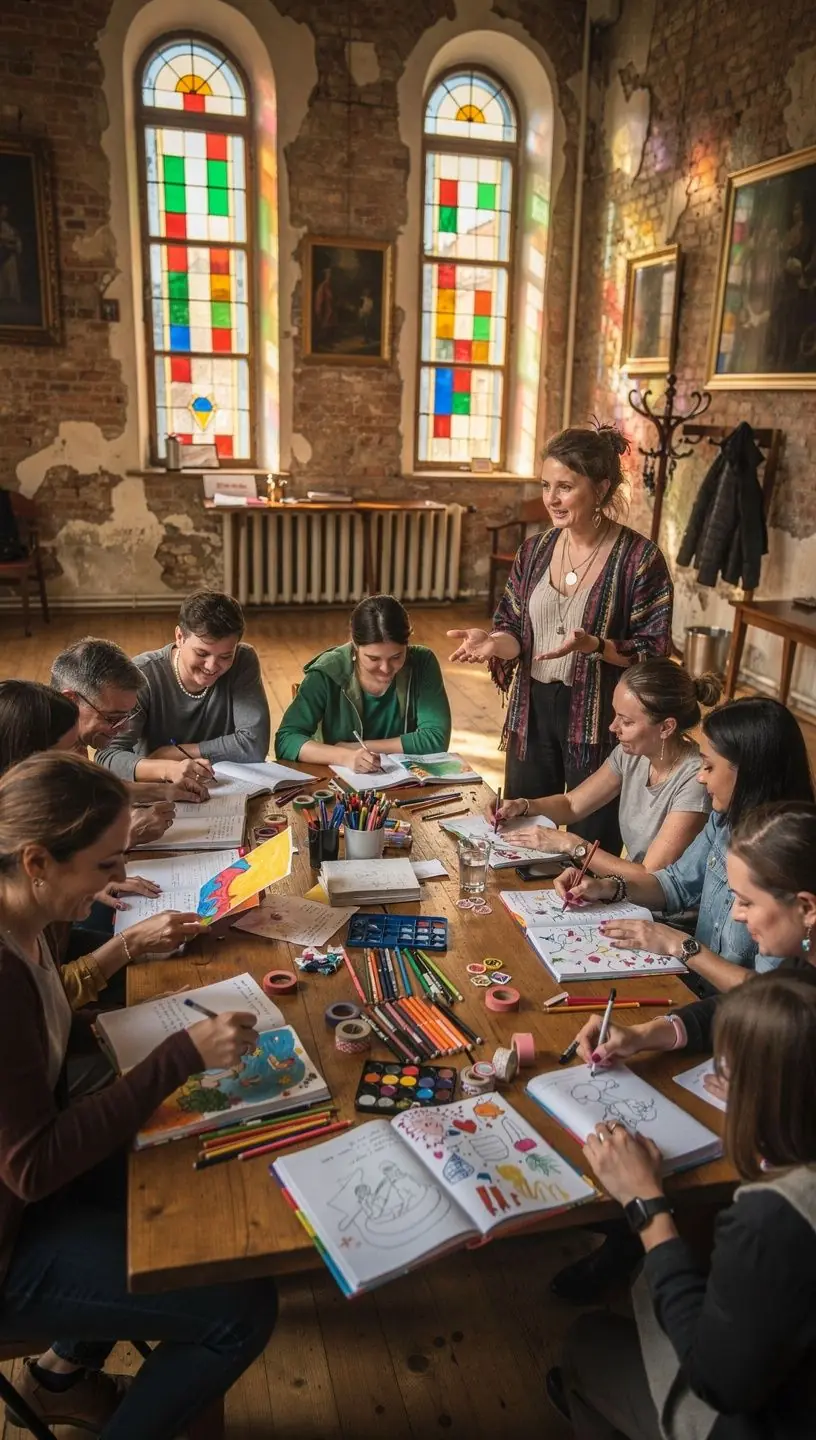 Gyvenimo koučingas: grupė žmonių diskutuoja apie savo tikslus ir svajones.