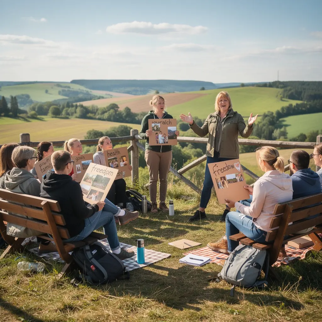 Mąstymo pokyčiai: moteris rašo savo tikslus į užrašų knygelę.